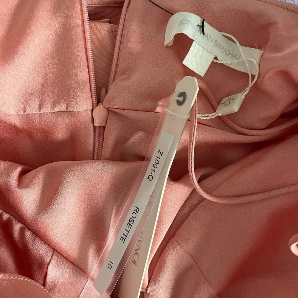 Jonathan Simkhai Rosette Pink Satin Dress - Picture 2 of 3